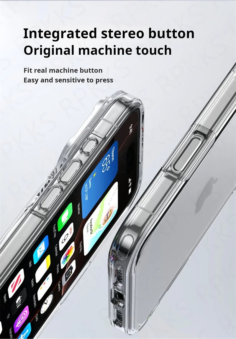 Luxury Hybrid Transparent Shockproof Case for iPhone 17 Series – Clear Acrylic Protective Cover