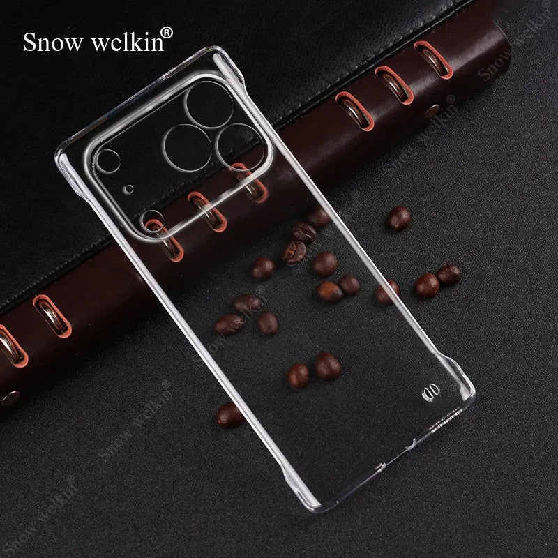 Frameless Slim Clear Transparent Plastic PC Hard Case For Apple iPhone 17 Pro Max 17 Air Back Phone Cases Cover Fundas Coque
