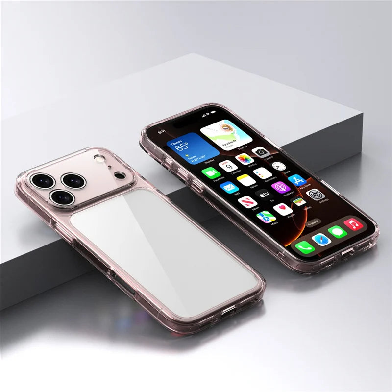 Luxury Hybrid Transparent Shockproof Case for iPhone 17 Series – Clear Acrylic Protective Cover