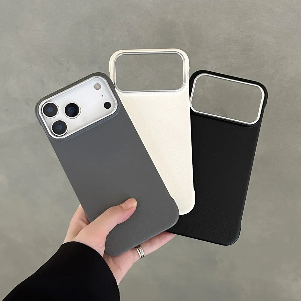 Ultra-Thin Frameless Matte Leather Texture Case for iPhone 17 Series – Slim Protective Cover