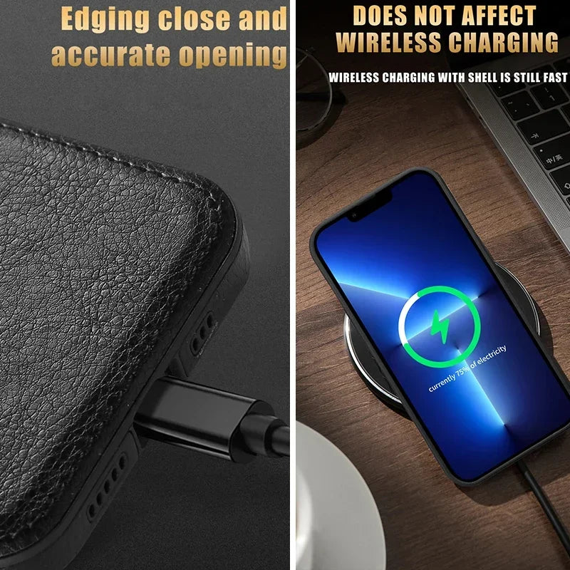 Ultra Thin Leather Case for iPhone 17 / 17 Pro / 17 Pro Max – Premium Slim Protective Cover with Lens Protection