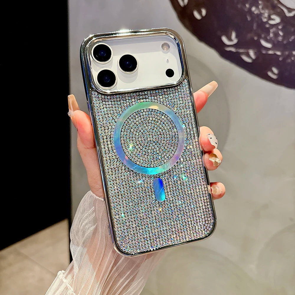 Luxury Diamond Bling Glitter Case for iPhone 17 / 17 Pro / 17 Air / 17 Pro Max – Sparkling Sequin Plating Magnetic MagSafe Cover