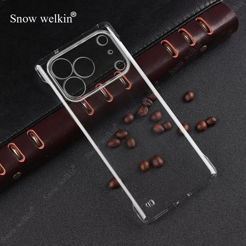 Frameless Slim Clear Transparent Plastic PC Hard Case For Apple iPhone 17 Pro Max 17 Air Back Phone Cases Cover Fundas Coque
