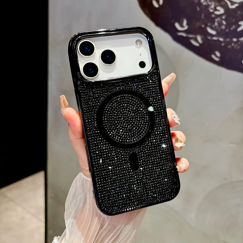 Luxury Diamond Bling Glitter Case for iPhone 17 / 17 Pro / 17 Air / 17 Pro Max – Sparkling Sequin Plating Magnetic MagSafe Cover