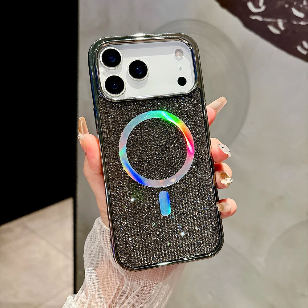 Luxury Diamond Bling Glitter Case for iPhone 17 / 17 Pro / 17 Air / 17 Pro Max – Sparkling Sequin Plating Magnetic MagSafe Cover