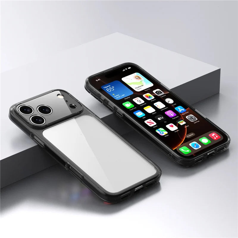 Luxury Hybrid Transparent Shockproof Case for iPhone 17 Series – Clear Acrylic Protective Cover