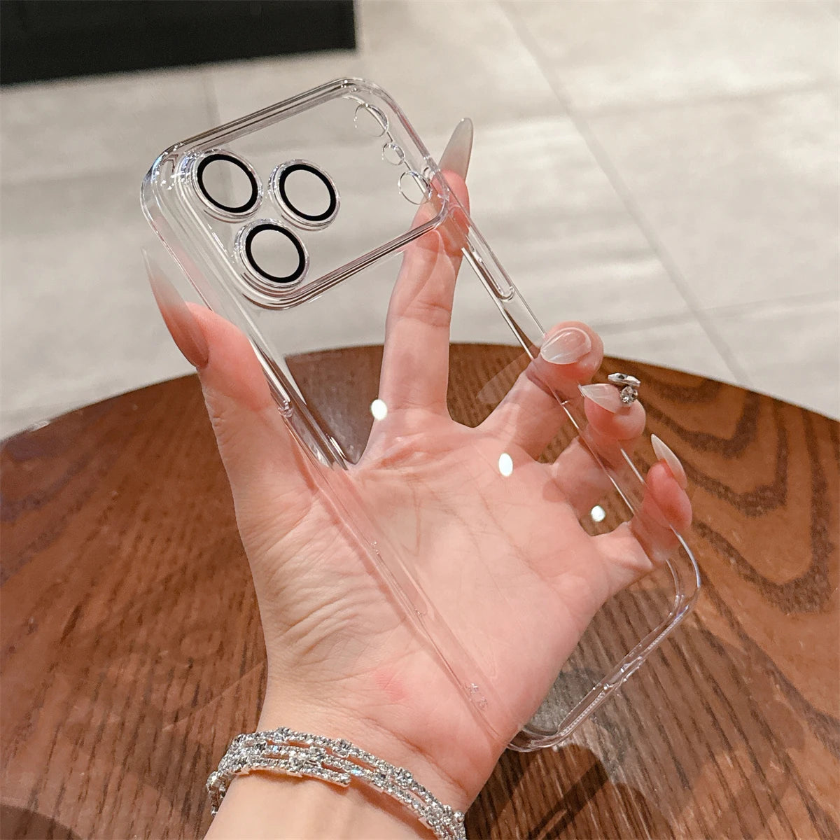 Ultra-Thin Clear PC Case with Full Lens Protection for iPhone 17 Series – Hard Transparent Cover