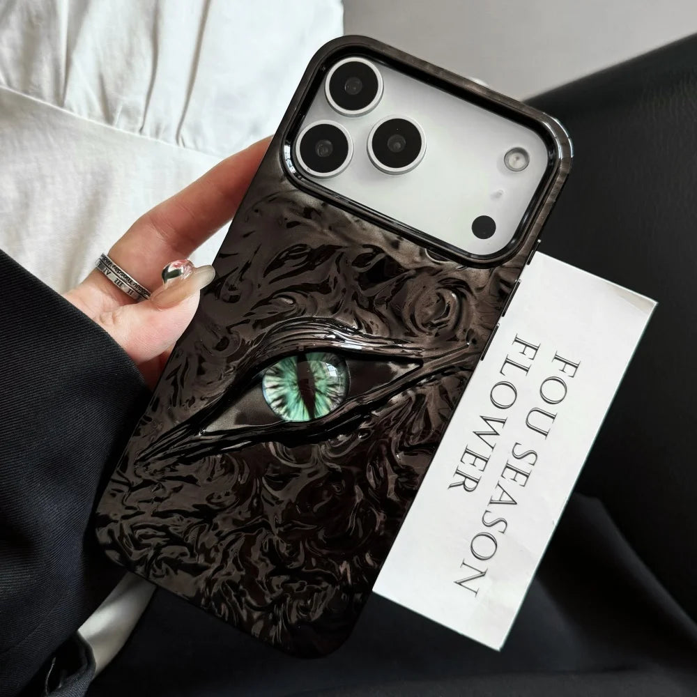Luxury Electroplated 3D Eye Case for iPhone 17 Series – Wrinkled Pattern Fashion Cover