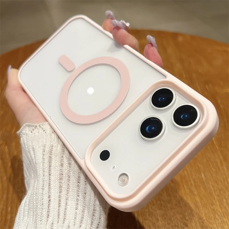 Luxury For Magsafe Magnetic Wireless Charge Case For iPhone 17Air  17 Pro Max Plus Transparent Hard Back Cover