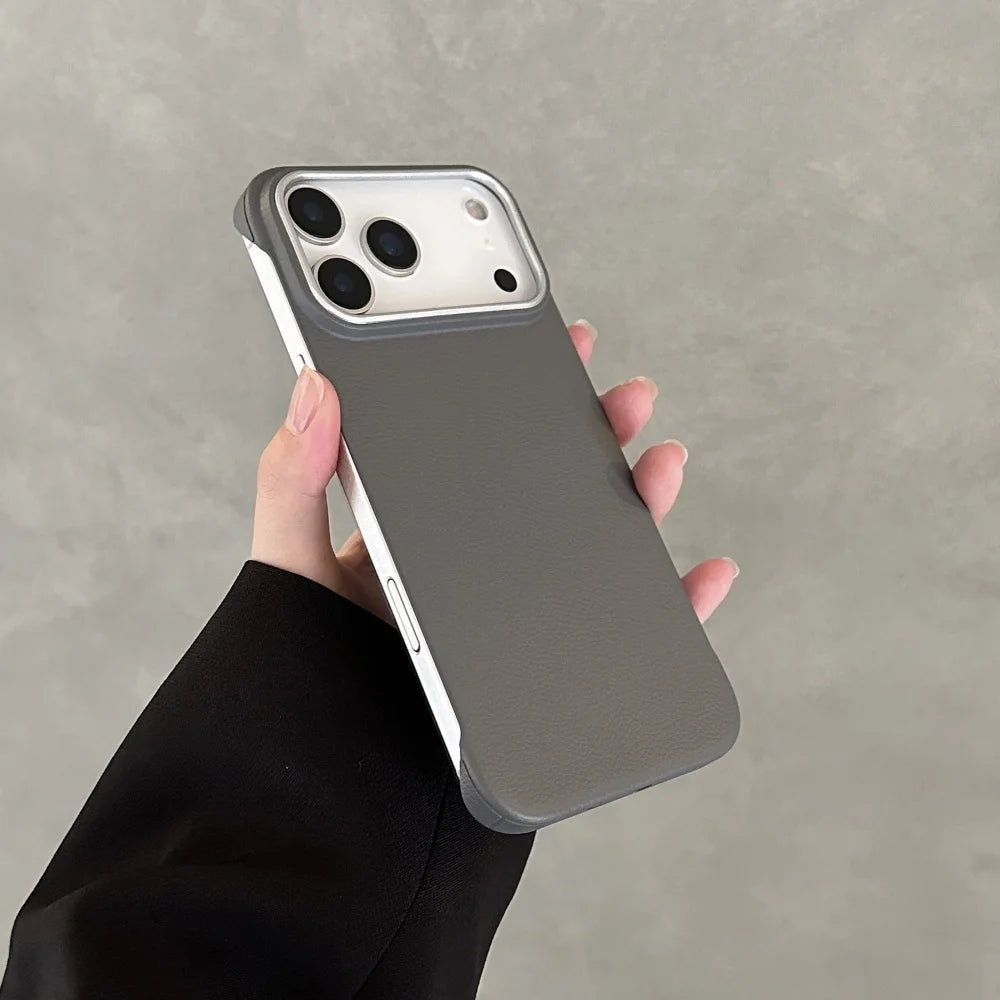 Ultra-Thin Frameless Matte Leather Texture Case for iPhone 17 Series – Slim Protective Cover