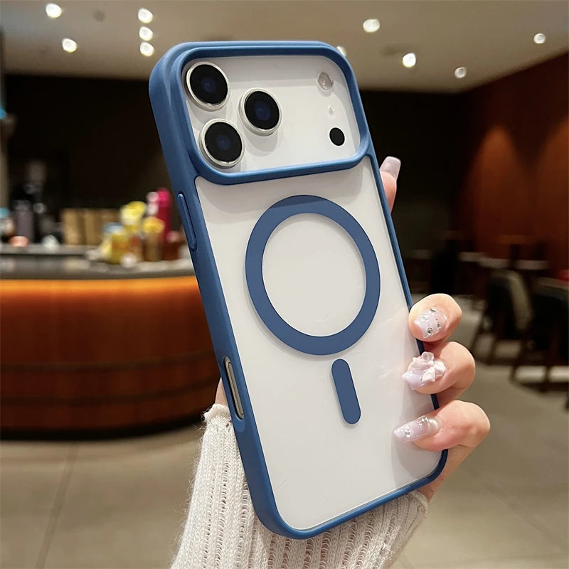 Luxury For Magsafe Magnetic Wireless Charge Case For iPhone 17Air  17 Pro Max Plus Transparent Hard Back Cover