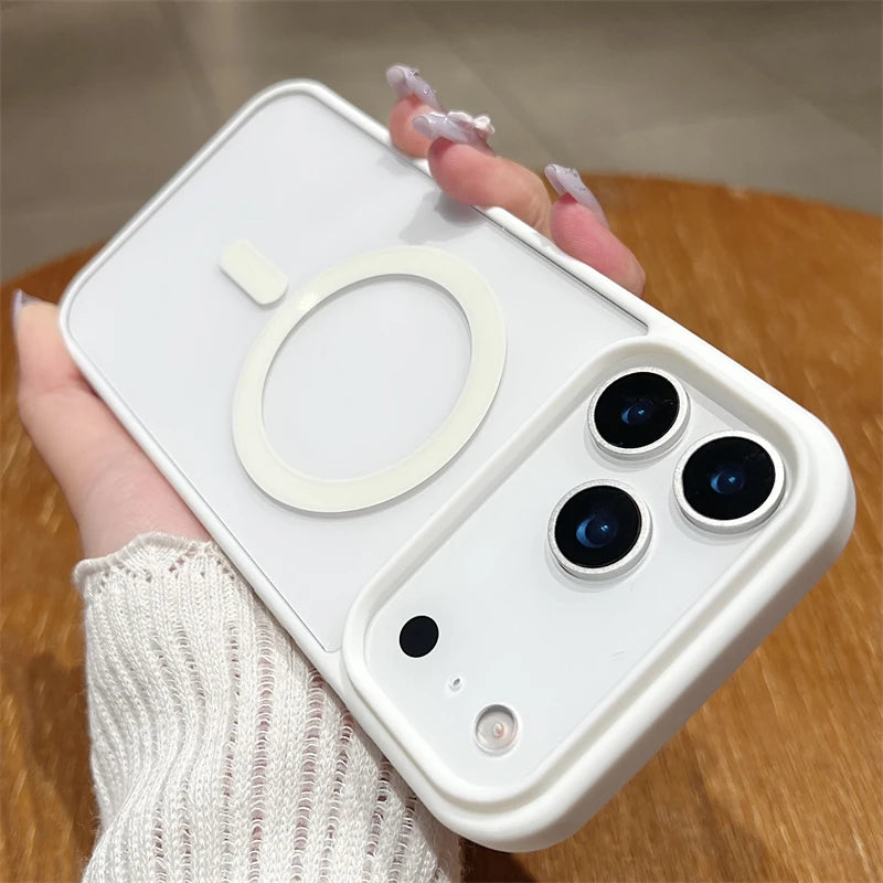 Luxury For Magsafe Magnetic Wireless Charge Case For iPhone 17Air  17 Pro Max Plus Transparent Hard Back Cover