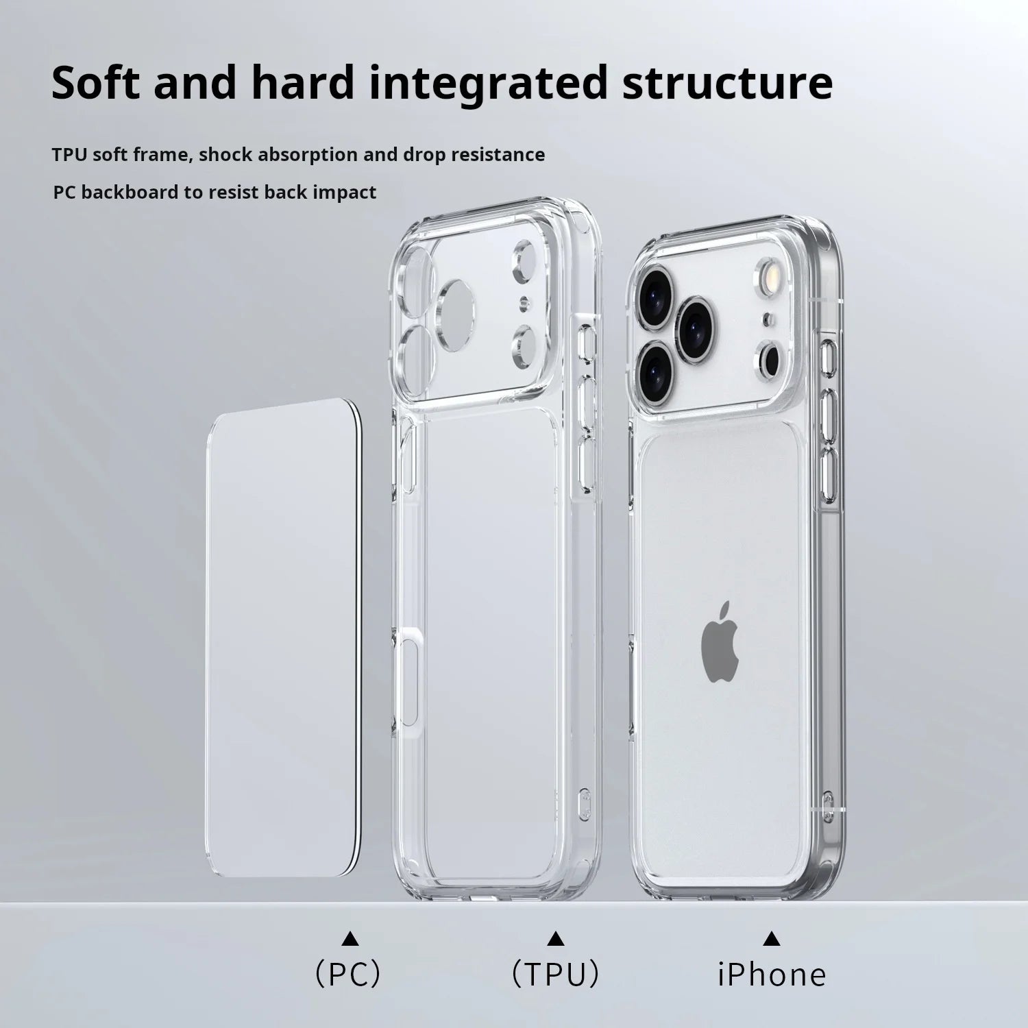 Luxury Hybrid Transparent Shockproof Case for iPhone 17 Series – Clear Acrylic Protective Cover