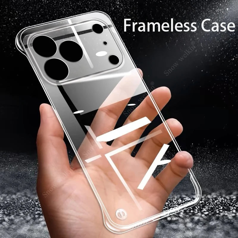 Frameless Slim Clear Transparent Plastic PC Hard Case For Apple iPhone 17 Pro Max 17 Air Back Phone Cases Cover Fundas Coque