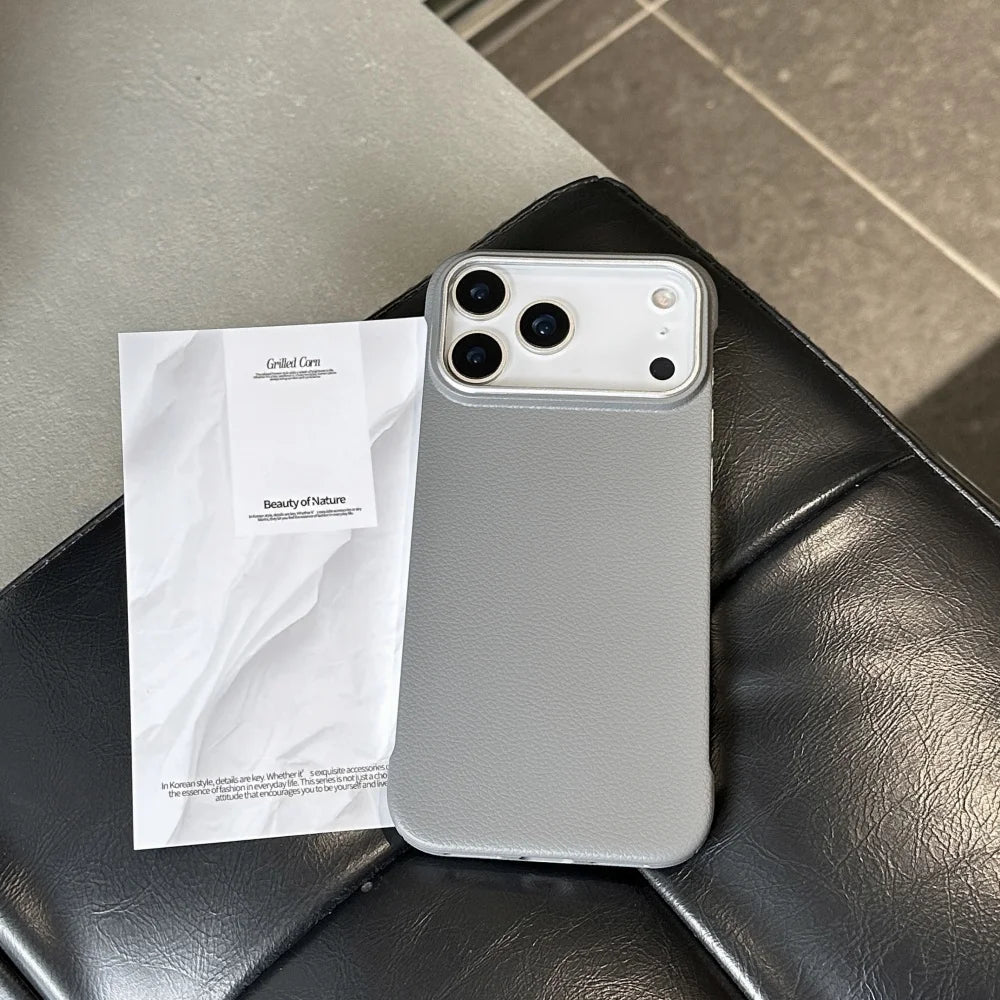 Ultra-Thin Frameless Matte Leather Texture Case for iPhone 17 Series – Slim Protective Cover