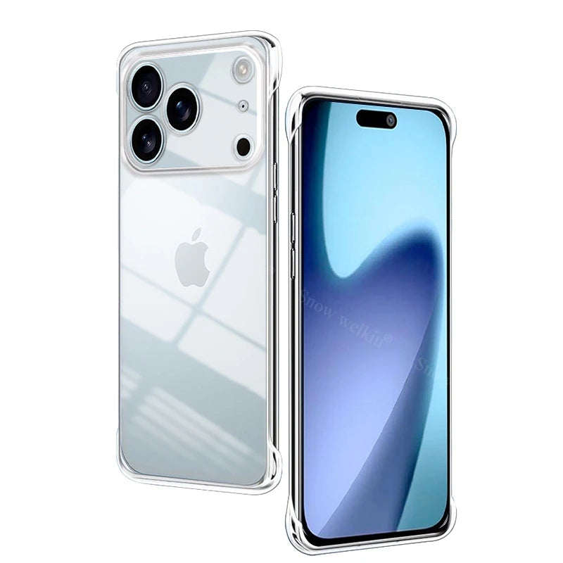 Frameless Slim Clear Transparent Plastic PC Hard Case For Apple iPhone 17 Pro Max 17 Air Back Phone Cases Cover Fundas Coque