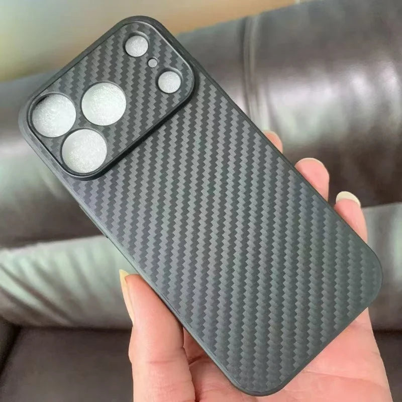 Carbon Fiber Pattern Ultra-Thin TPU Case for iPhone 17 Series – Anti-Drop Protective Cover