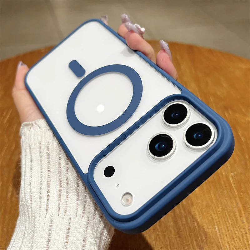Luxury For Magsafe Magnetic Wireless Charge Case For iPhone 17Air  17 Pro Max Plus Transparent Hard Back Cover