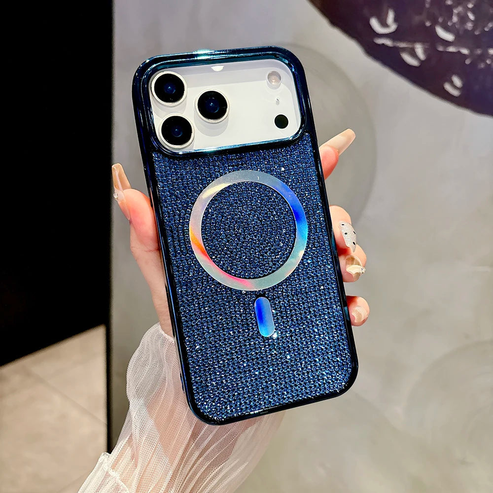 Luxury Diamond Bling Glitter Case for iPhone 17 / 17 Pro / 17 Air / 17 Pro Max – Sparkling Sequin Plating Magnetic MagSafe Cover