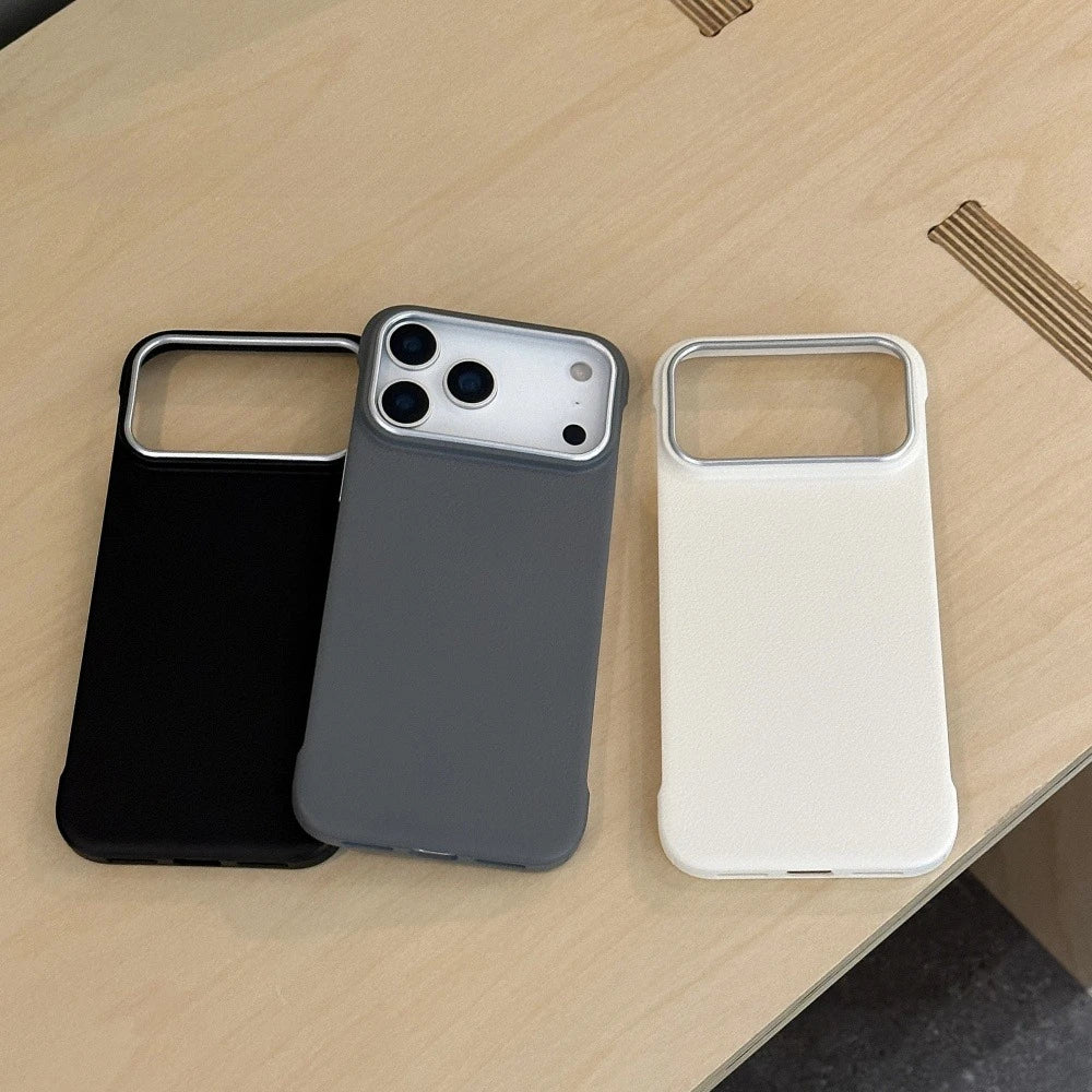 Ultra-Thin Frameless Matte Leather Texture Case for iPhone 17 Series – Slim Protective Cover