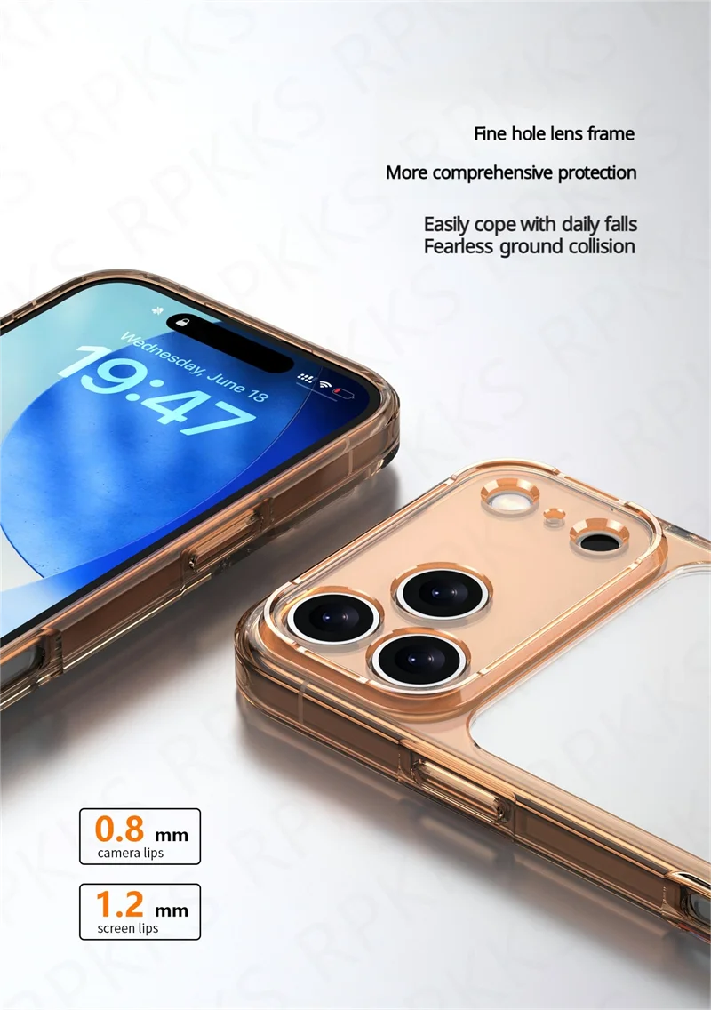 Luxury Hybrid Transparent Shockproof Case for iPhone 17 Series – Clear Acrylic Protective Cover