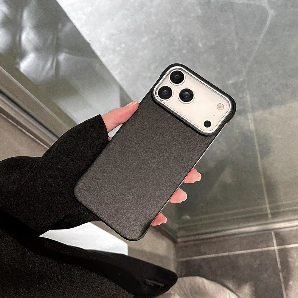 Ultra-Thin Frameless Matte Leather Texture Case for iPhone 17 Series – Slim Protective Cover