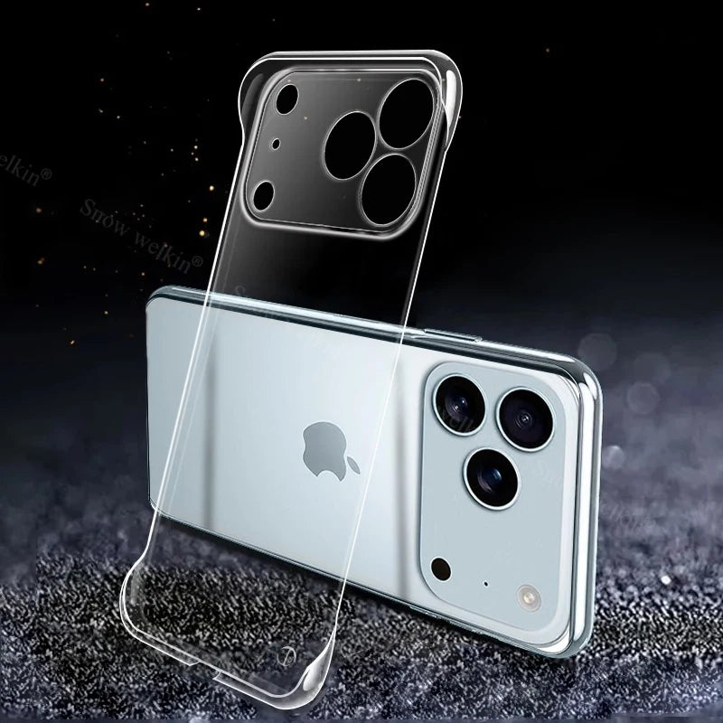 Frameless Slim Clear Transparent Plastic PC Hard Case For Apple iPhone 17 Pro Max 17 Air Back Phone Cases Cover Fundas Coque