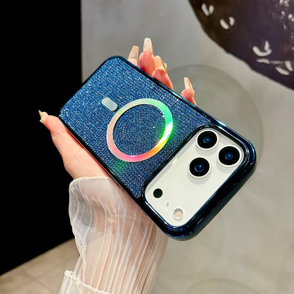 Luxury Diamond Bling Glitter Case for iPhone 17 / 17 Pro / 17 Air / 17 Pro Max – Sparkling Sequin Plating Magnetic MagSafe Cover