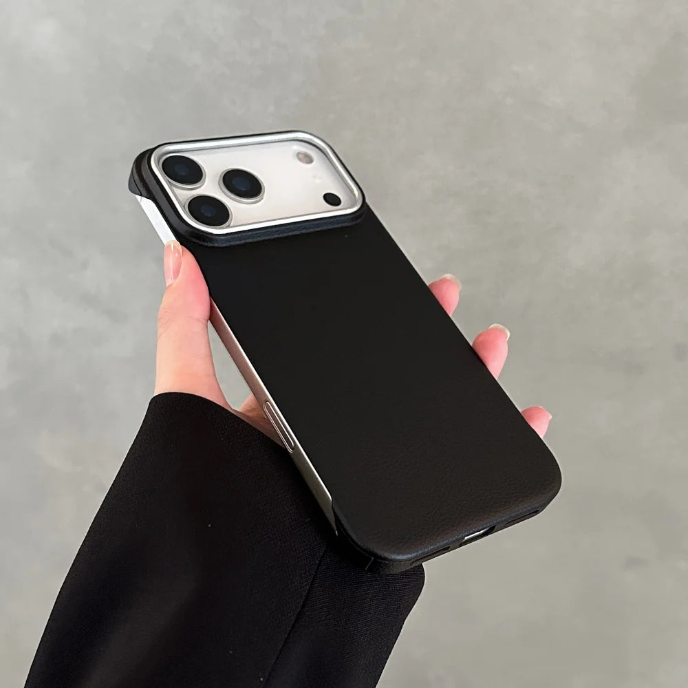 Ultra-Thin Frameless Matte Leather Texture Case for iPhone 17 Series – Slim Protective Cover