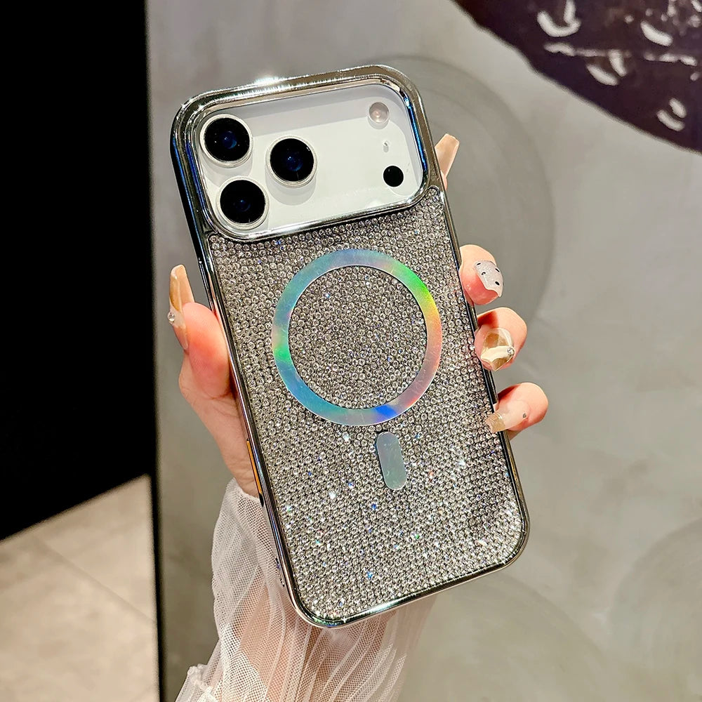 Luxury Diamond Bling Glitter Case for iPhone 17 / 17 Pro / 17 Air / 17 Pro Max – Sparkling Sequin Plating Magnetic MagSafe Cover