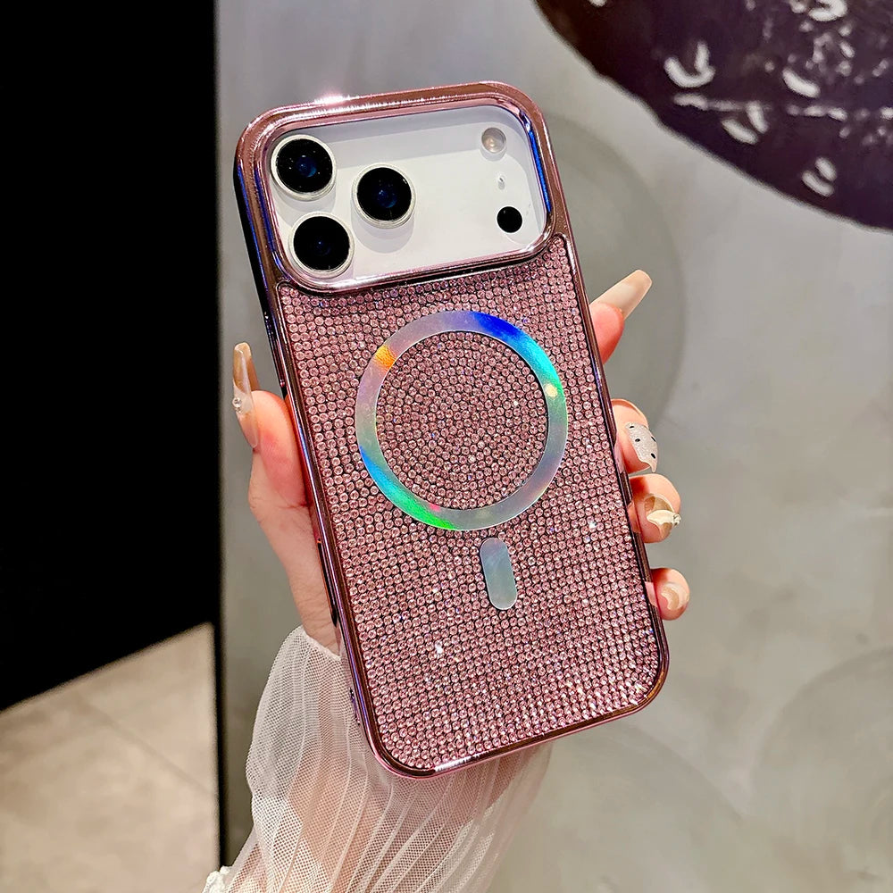 Luxury Diamond Bling Glitter Case for iPhone 17 / 17 Pro / 17 Air / 17 Pro Max – Sparkling Sequin Plating Magnetic MagSafe Cover