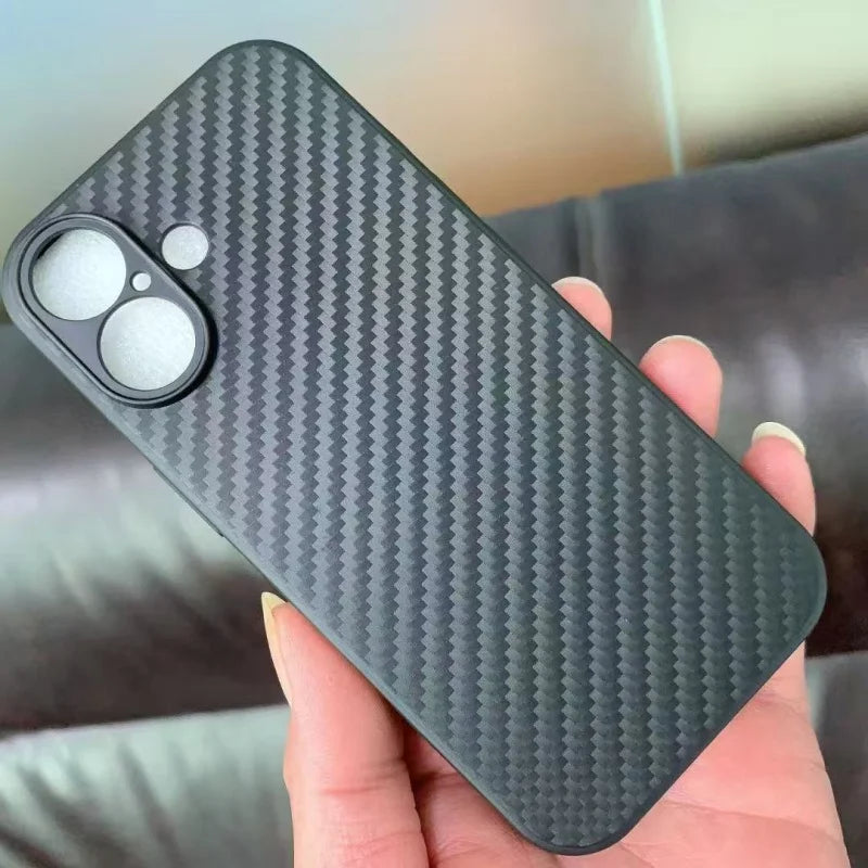 Carbon Fiber Pattern Ultra-Thin TPU Case for iPhone 17 Series – Anti-Drop Protective Cover