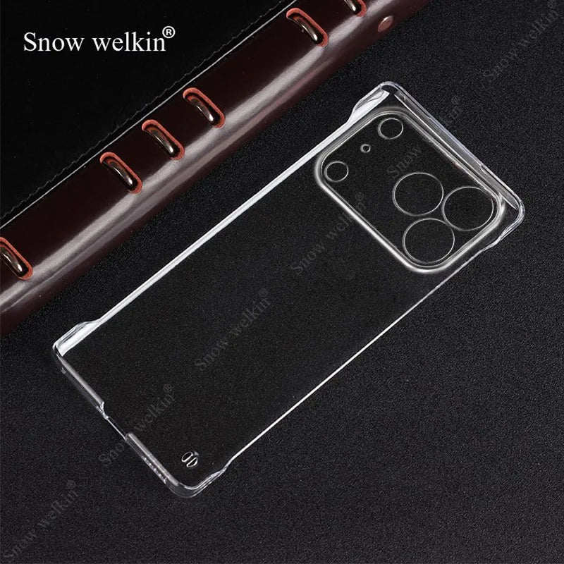 Frameless Slim Clear Transparent Plastic PC Hard Case For Apple iPhone 17 Pro Max 17 Air Back Phone Cases Cover Fundas Coque