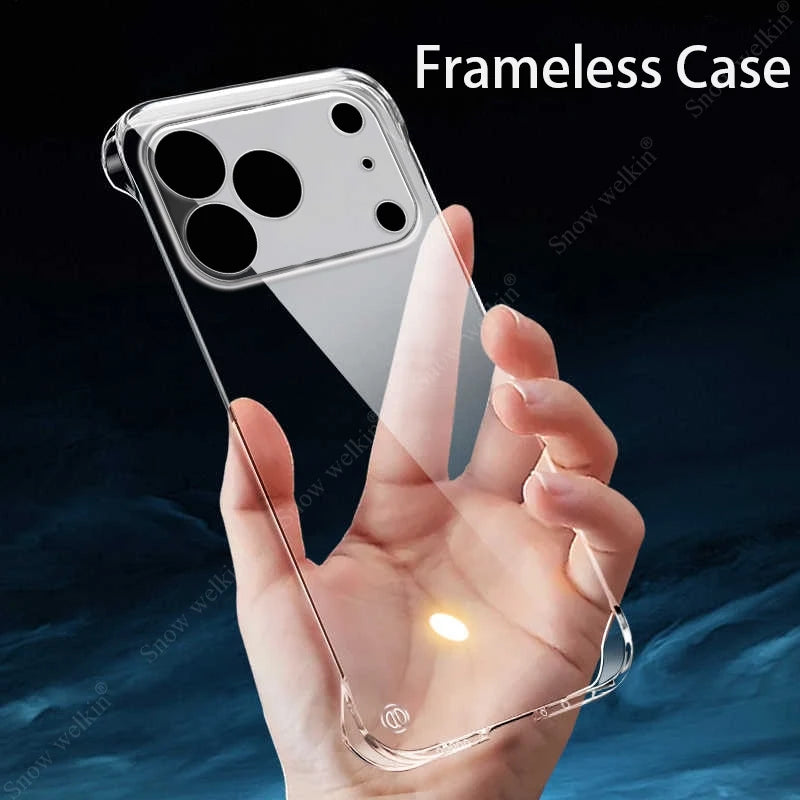 Frameless Slim Clear Transparent Plastic PC Hard Case For Apple iPhone 17 Pro Max 17 Air Back Phone Cases Cover Fundas Coque
