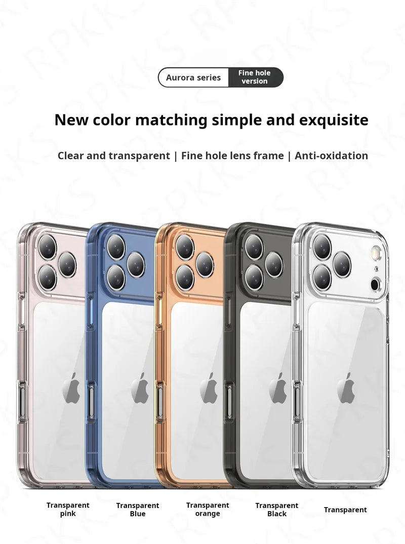 Luxury Hybrid Transparent Shockproof Case for iPhone 17 Series – Clear Acrylic Protective Cover