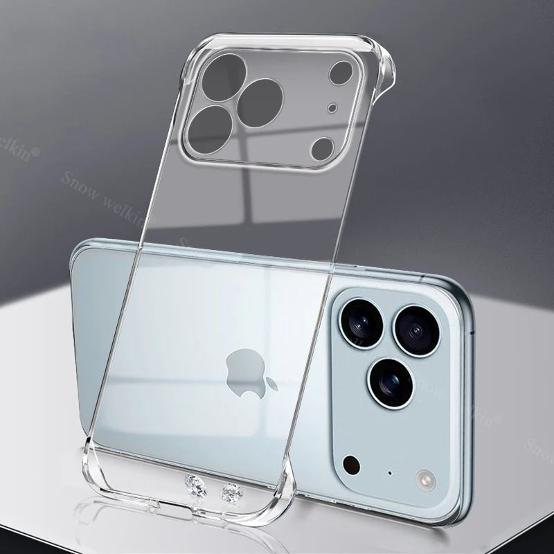 Frameless Slim Clear Transparent Plastic PC Hard Case For Apple iPhone 17 Pro Max 17 Air Back Phone Cases Cover Fundas Coque