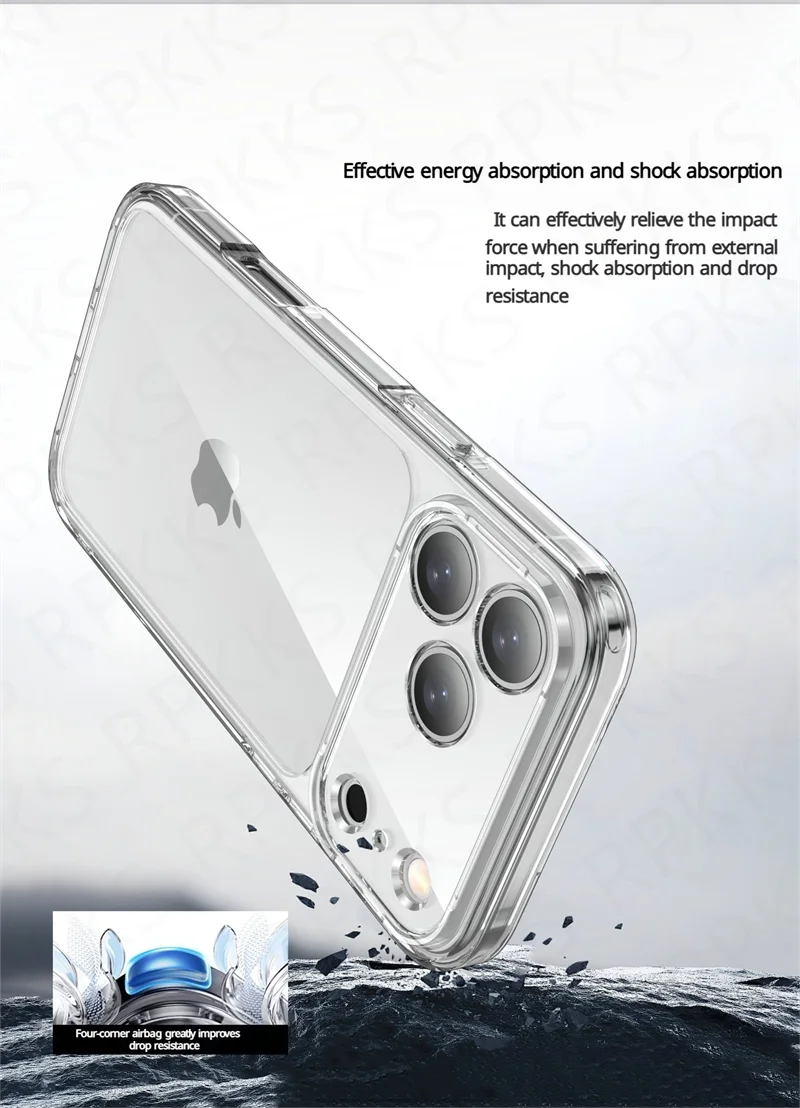 Luxury Hybrid Transparent Shockproof Case for iPhone 17 Series – Clear Acrylic Protective Cover